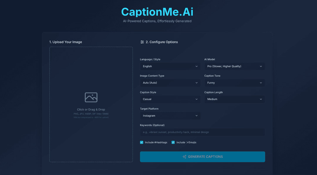 CaptionMe.AI Screenshot