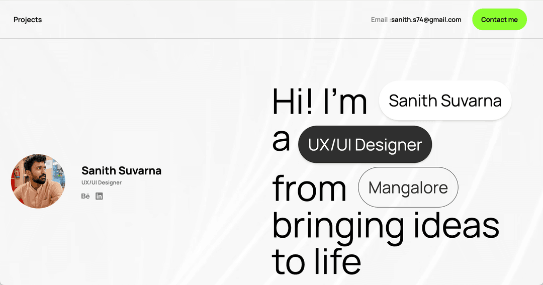 UI/UX Designer Portfolio Screenshot